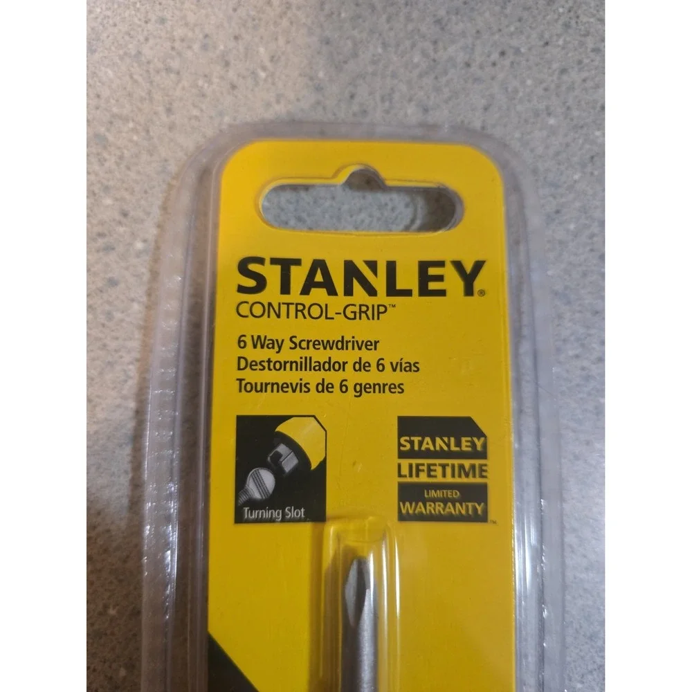 Stanley 6 way screwdriver: 2 slot-head; 2 Phillips; 2 nut drivers, 68-012 - NEW